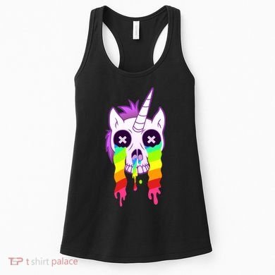 Unicorn Skull Rainbow Women's Tank Top