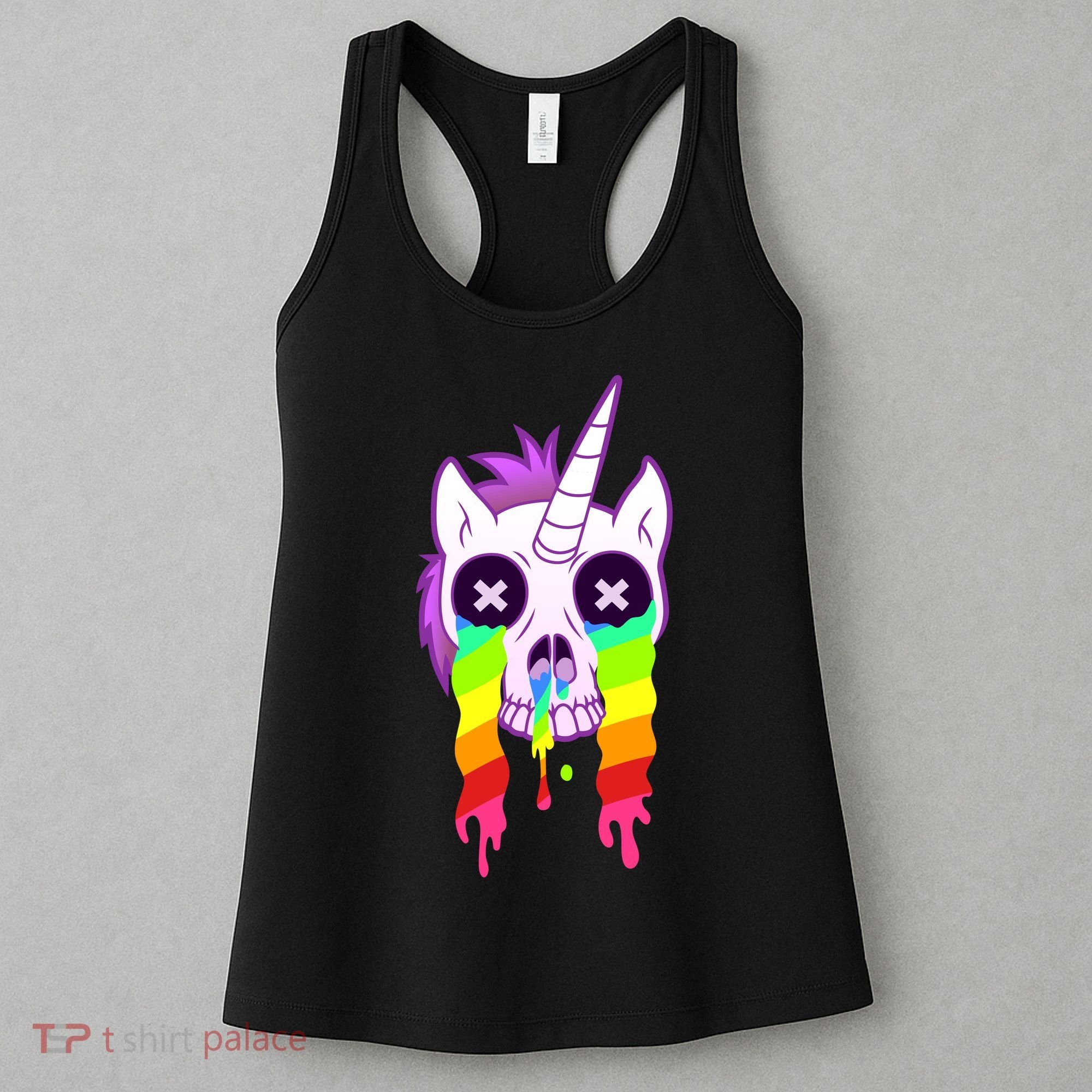 Unicorn Skull Rainbow Women's Tank Top