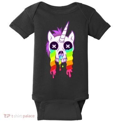 Unicorn Skull Rainbow Baby Bodysuit