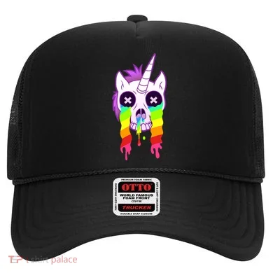 Unicorn Skull Rainbow Hat