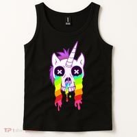 Unicorn Skull Rainbow Tank Top thumb 2