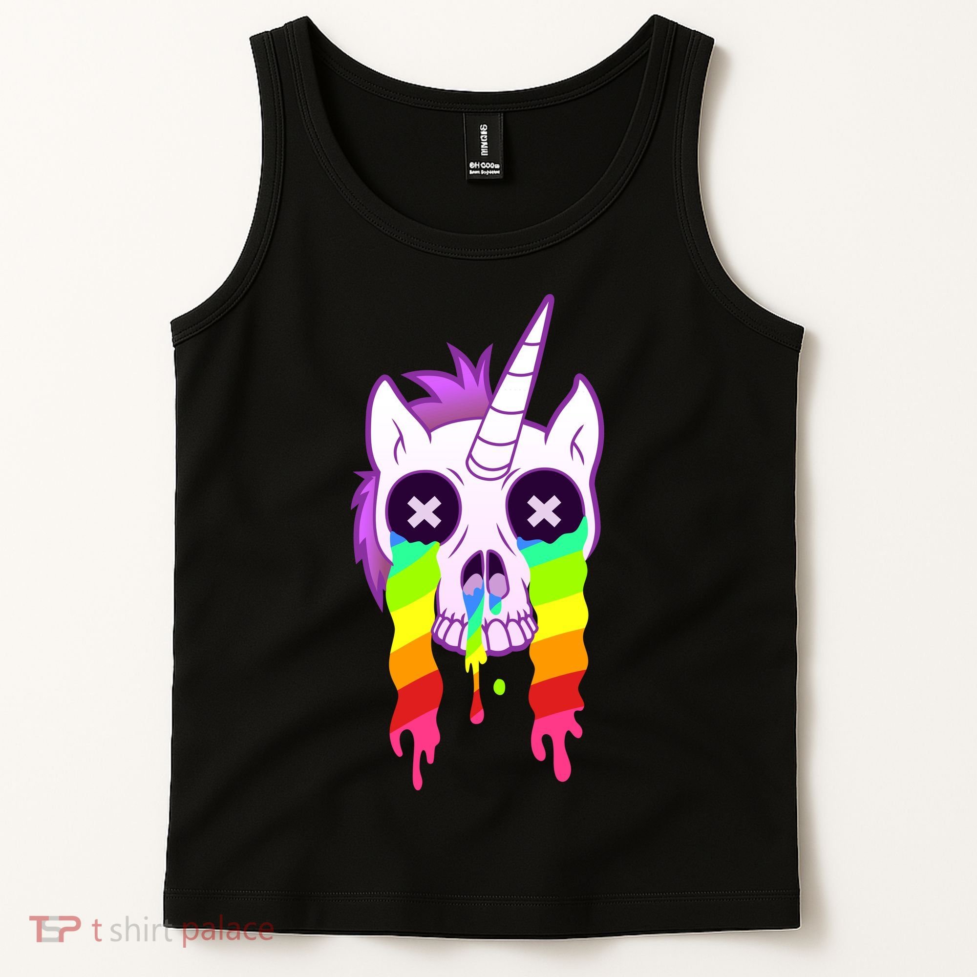 Unicorn Skull Rainbow Tank Top
