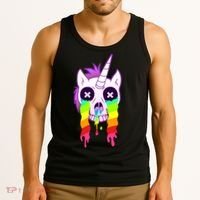Unicorn Skull Rainbow Tank Top thumb 3