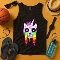 Unicorn Skull Rainbow Tank Top thumb 4