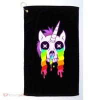 Unicorn Skull Rainbow Golf Towel thumb 0
