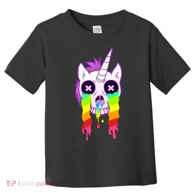 Unicorn Skull Rainbow Toddler T-Shirt