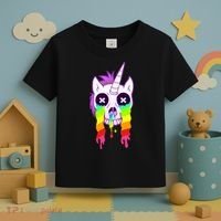 Unicorn Skull Rainbow Toddler T-Shirt thumb 3