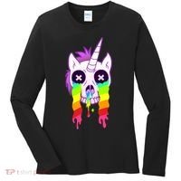 Unicorn Skull Rainbow Women's Long Sleeve Shirt thumb 0