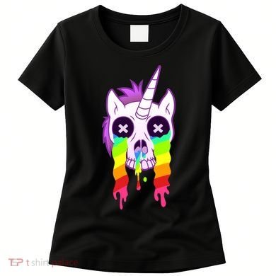 Unicorn Skull Rainbow Women's T-Shirt
