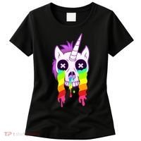 Unicorn Skull Rainbow Women's T-Shirt thumb 0