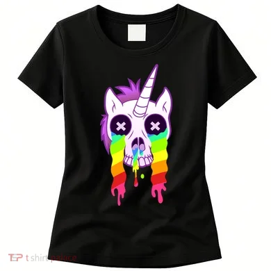 Unicorn Skull Rainbow Women's T-Shirt