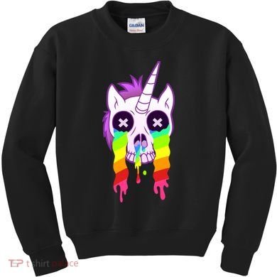 Unicorn Skull Rainbow Kids Sweatshirt