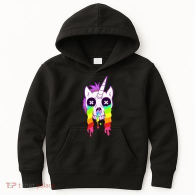 Unicorn Skull Rainbow Kids Hoodie