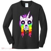 Unicorn Skull Rainbow Kids Long Sleeve Shirt thumb 0