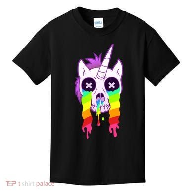 Unicorn Skull Rainbow Kids T-Shirt