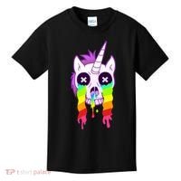 Unicorn Skull Rainbow Kids T-Shirt thumb 0
