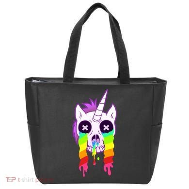 Unicorn Skull Rainbow Tote Bag