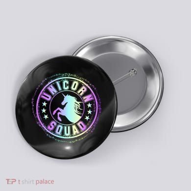 Unicorn Squad Holographic Button