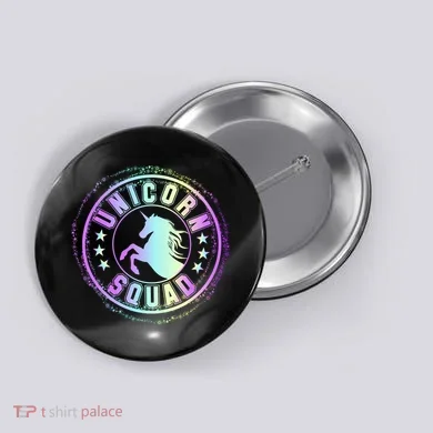 Unicorn Squad Holographic Button