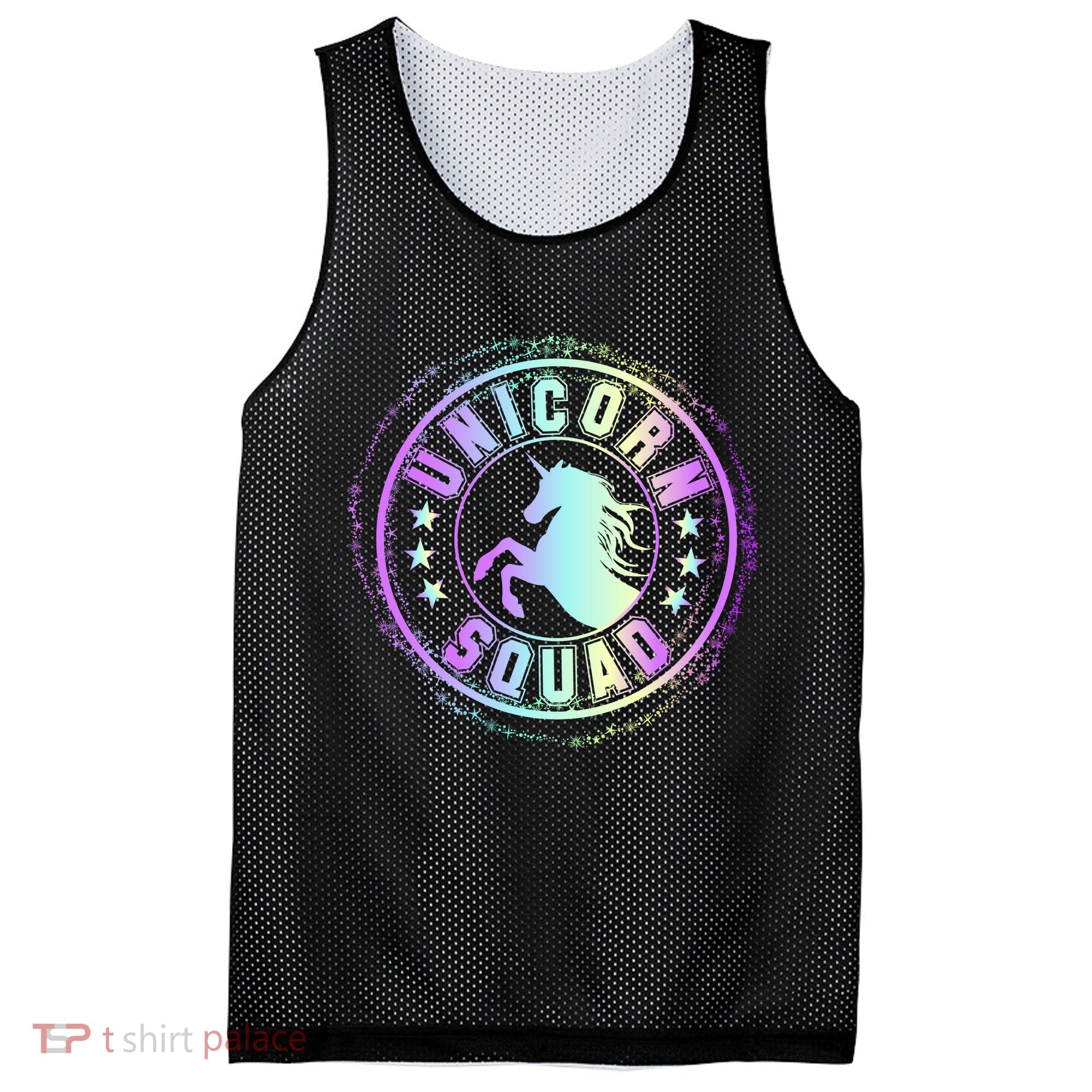 Unicorn Squad Holographic Mesh Reversible Basketball Jersey Tank