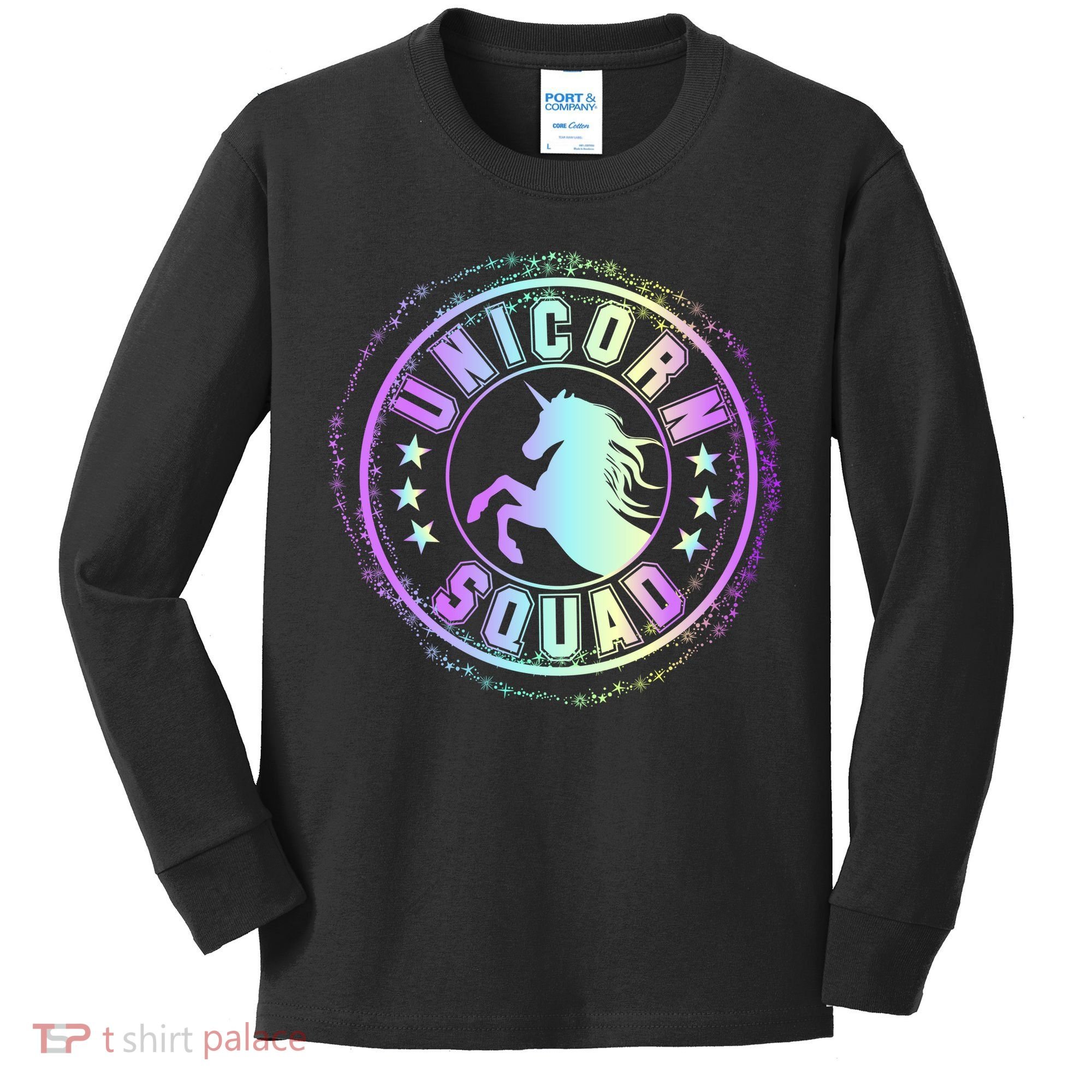 Unicorn Squad Holographic Kids Long Sleeve Shirt