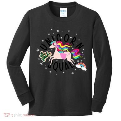 Unicorn Squad Oh Yeah Kids Long Sleeve Shirt