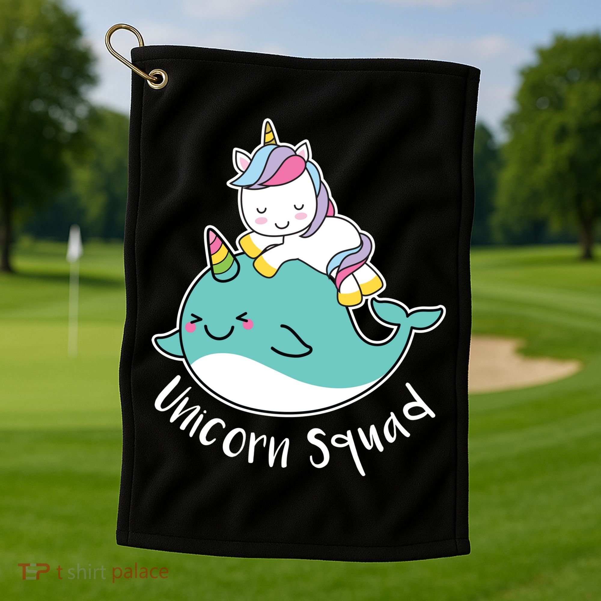 Unicorn Squad Whale Golf Towel