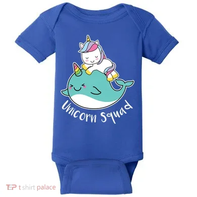 Unicorn Squad Whale Baby Bodysuit