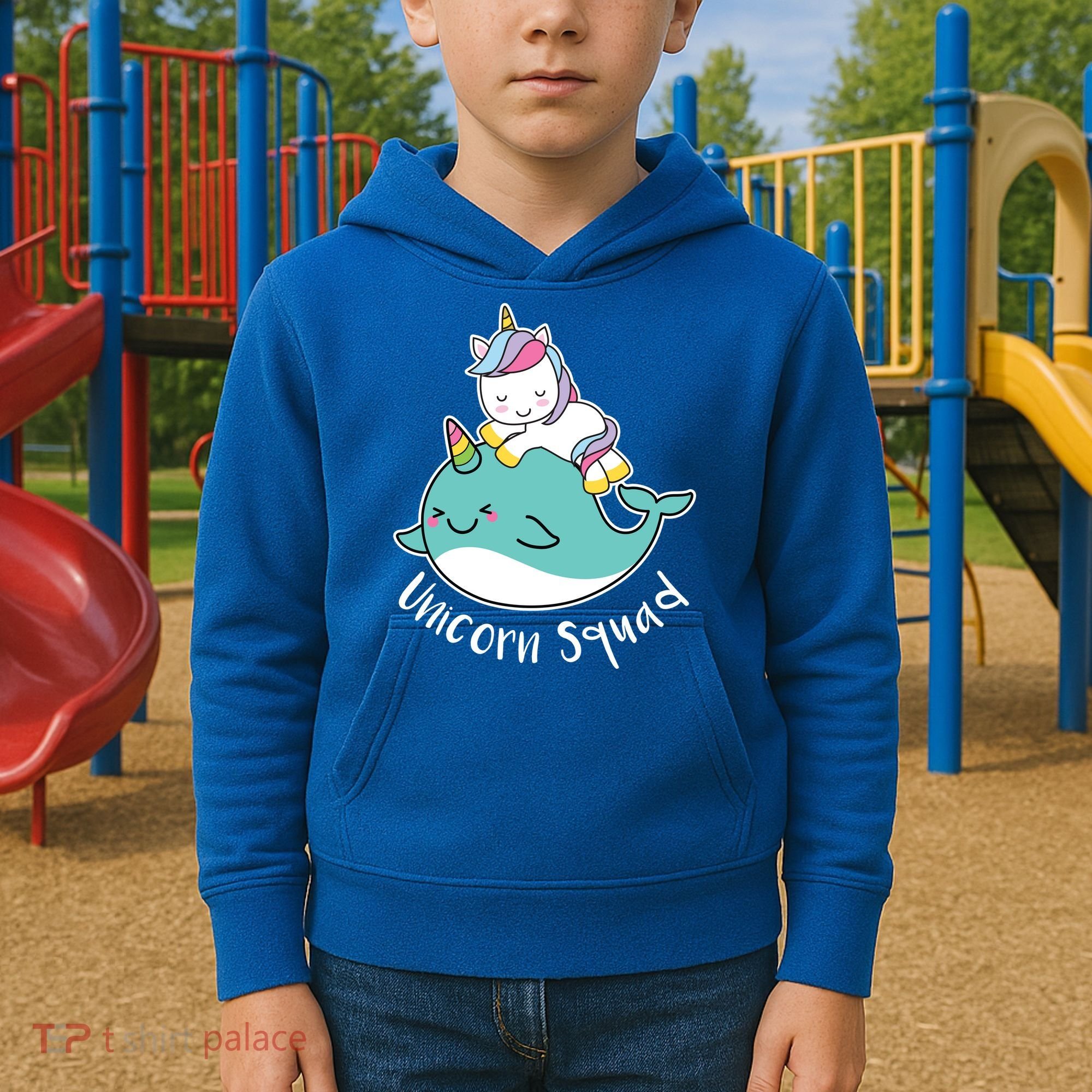 Unicorn Squad Whale Kids Hoodie