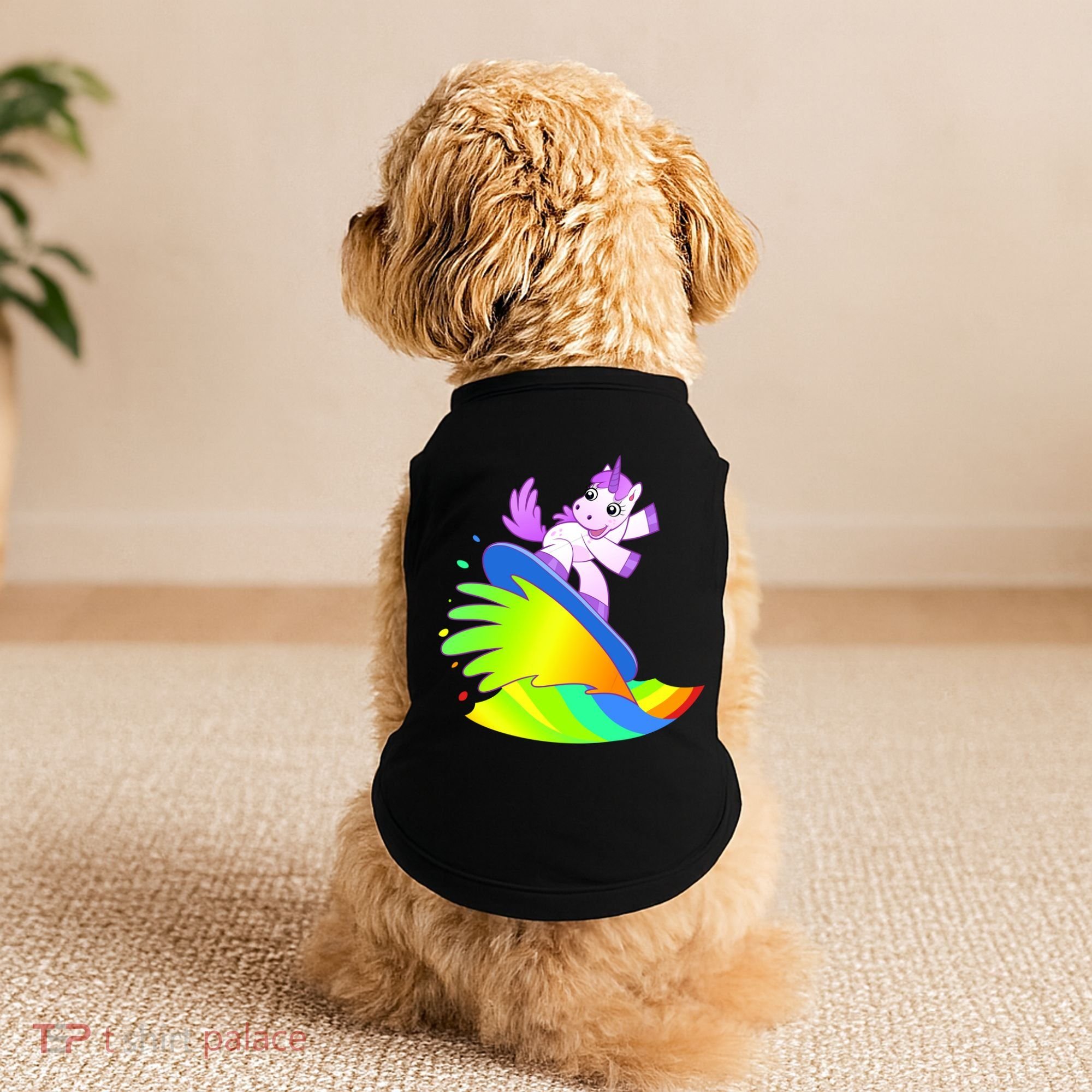 Unicorn Surfing On the Rainbow Doggie Tank