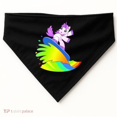 Unicorn Surfing On the Rainbow USA-Made Doggie Bandana