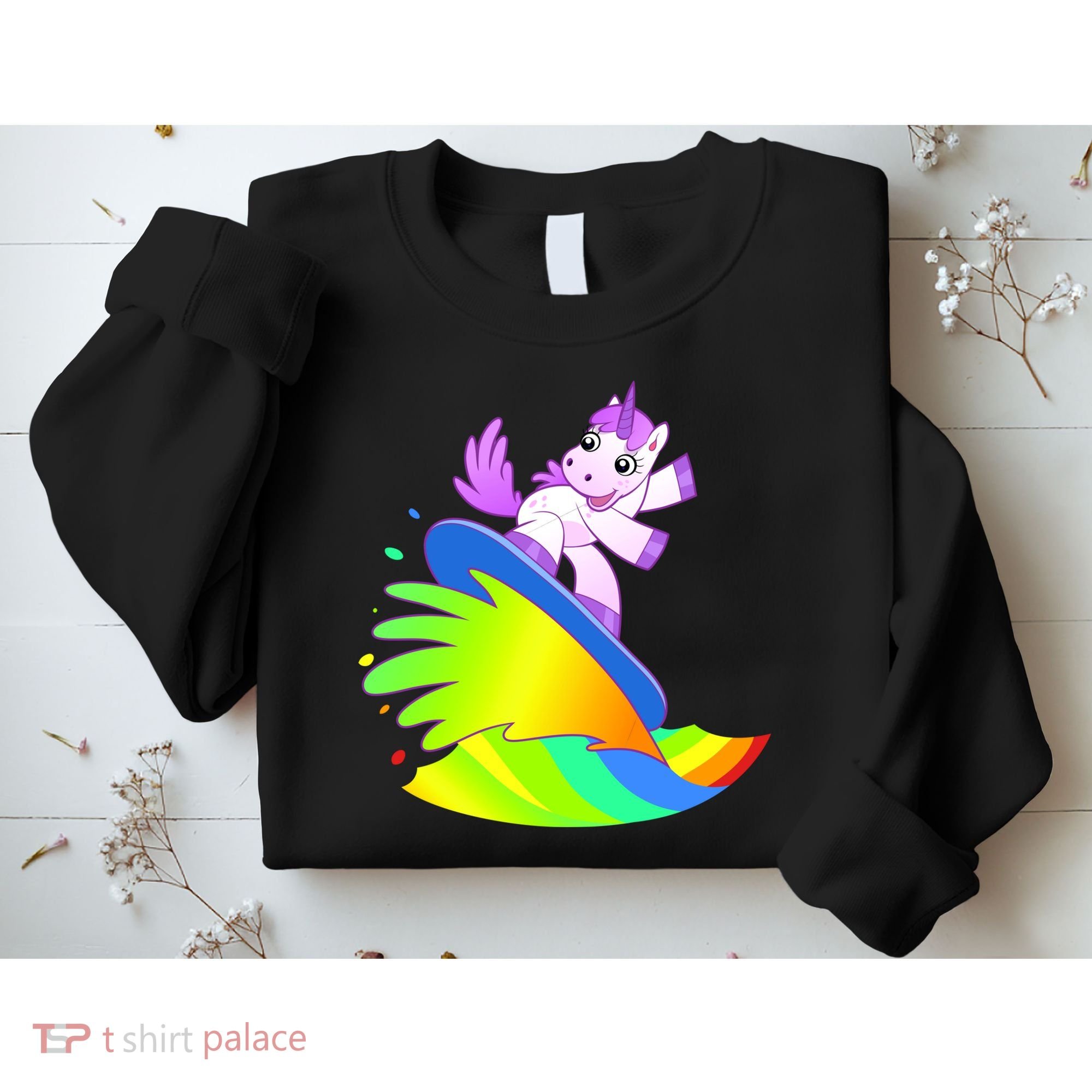 Unicorn Surfing On the Rainbow Sweatshirt