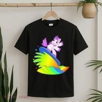 Unicorn Surfing On the Rainbow T-Shirt thumb 2