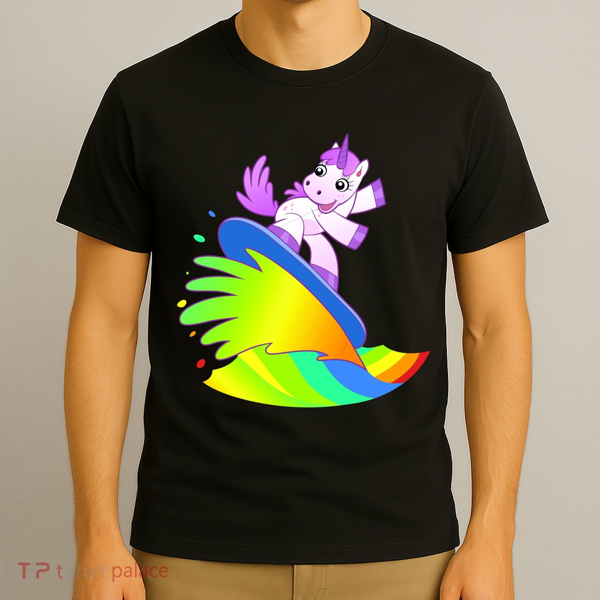 Unicorn Surfing On the Rainbow T-Shirt