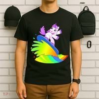 Unicorn Surfing On the Rainbow T-Shirt thumb 6
