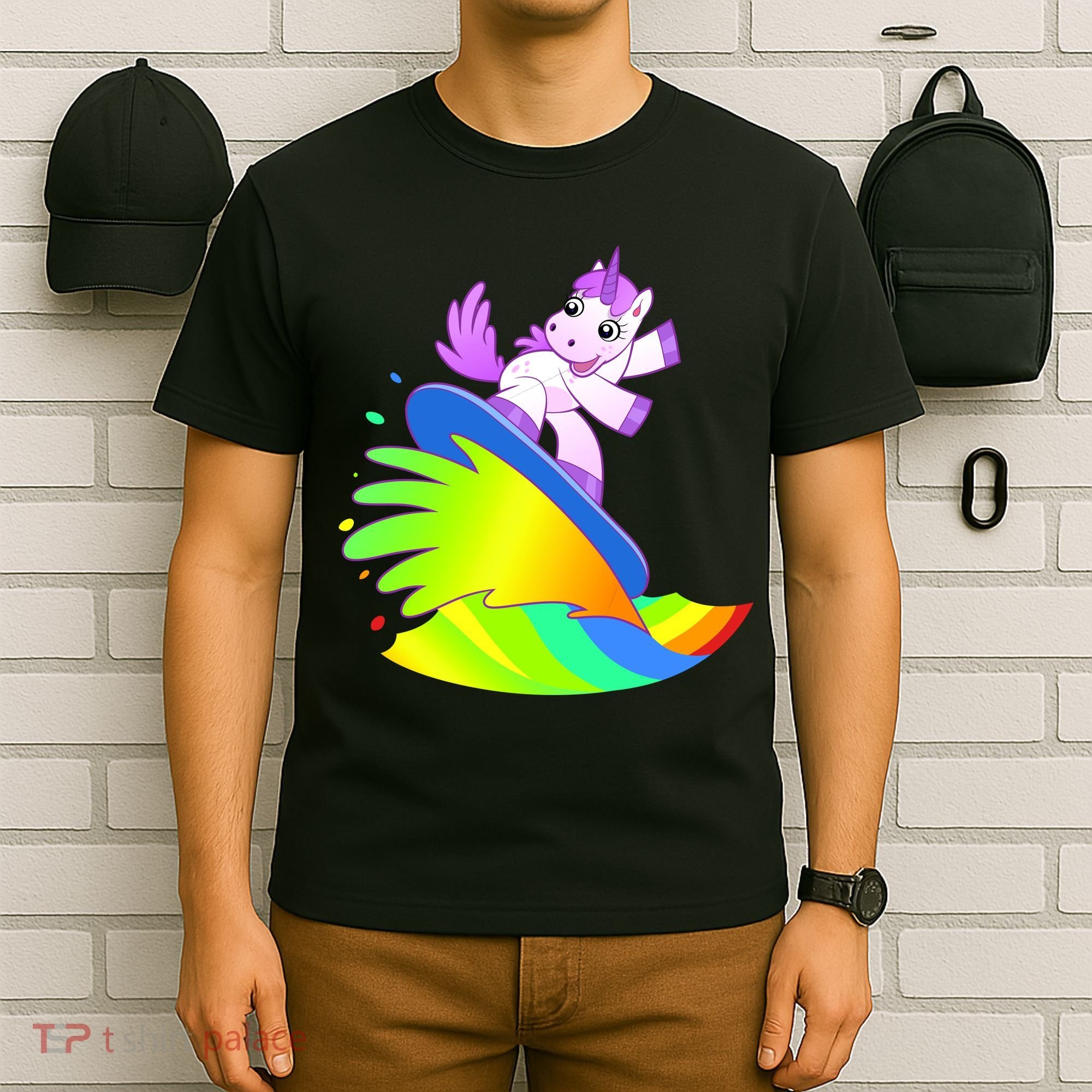 Unicorn Surfing On the Rainbow T-Shirt