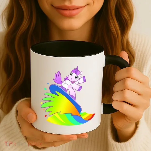 Unicorn Surfing On the Rainbow Coffee Mug