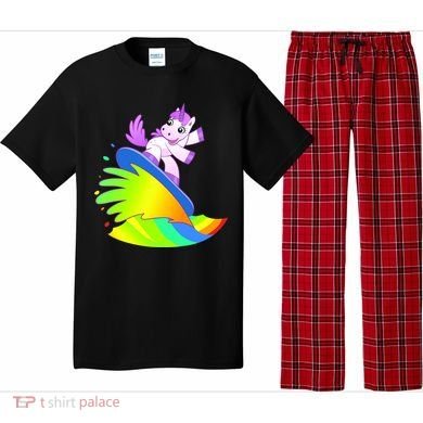 Unicorn Surfing On the Rainbow Pajama Set