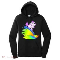 Unicorn Surfing On the Rainbow Women's Hoodie thumb 0
