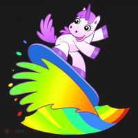 Unicorn Surfing On the Rainbow Women's Hoodie thumb 2