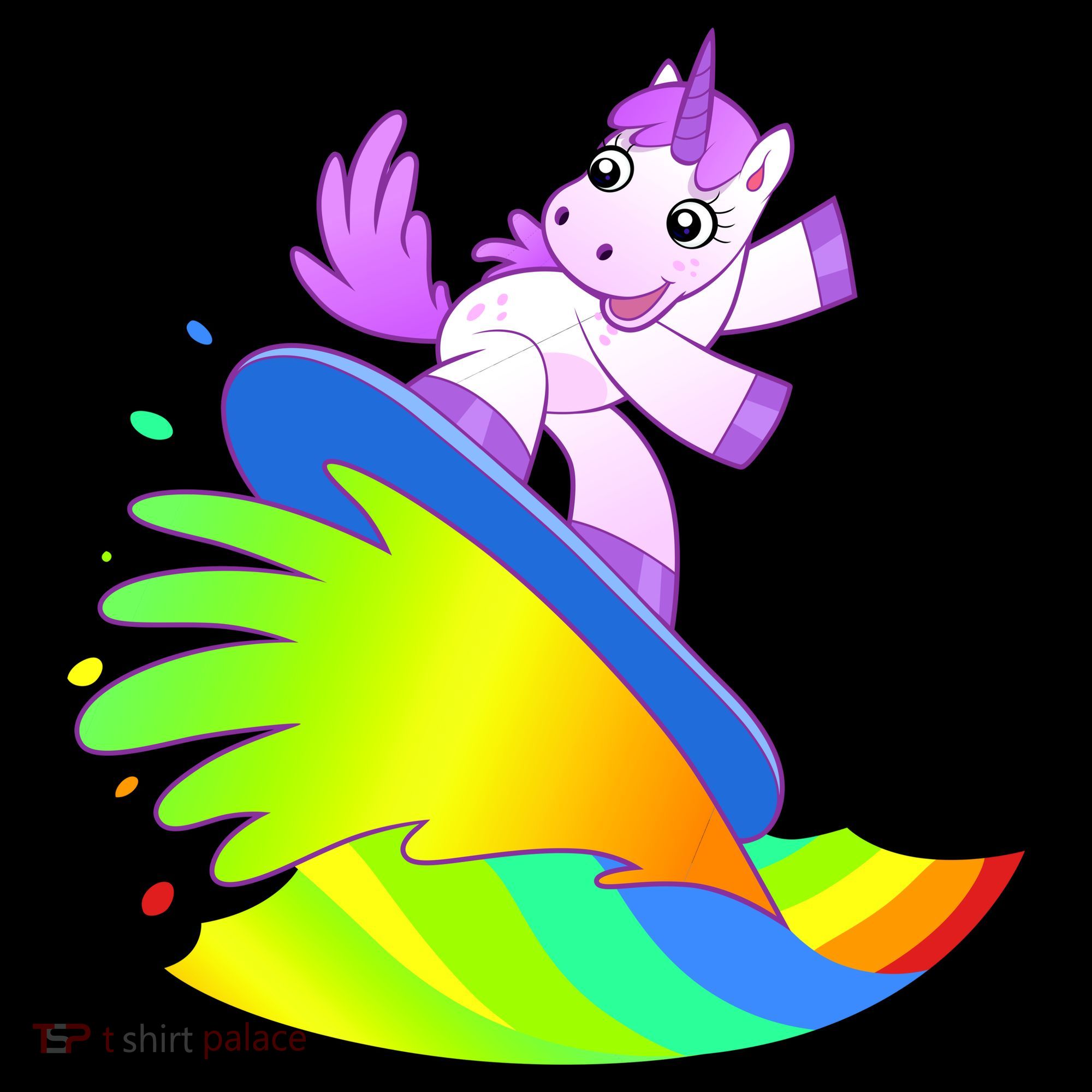 Unicorn Surfing On the Rainbow Women's Hoodie