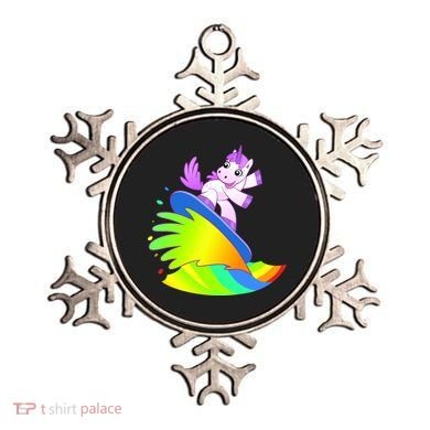 Unicorn Surfing On the Rainbow Ornament