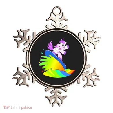Unicorn Surfing On the Rainbow Ornament
