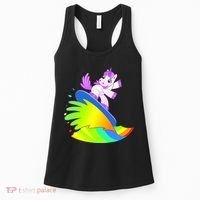 Unicorn Surfing On the Rainbow Women's Tank Top thumb 0