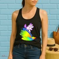 Unicorn Surfing On the Rainbow Women's Tank Top thumb 2