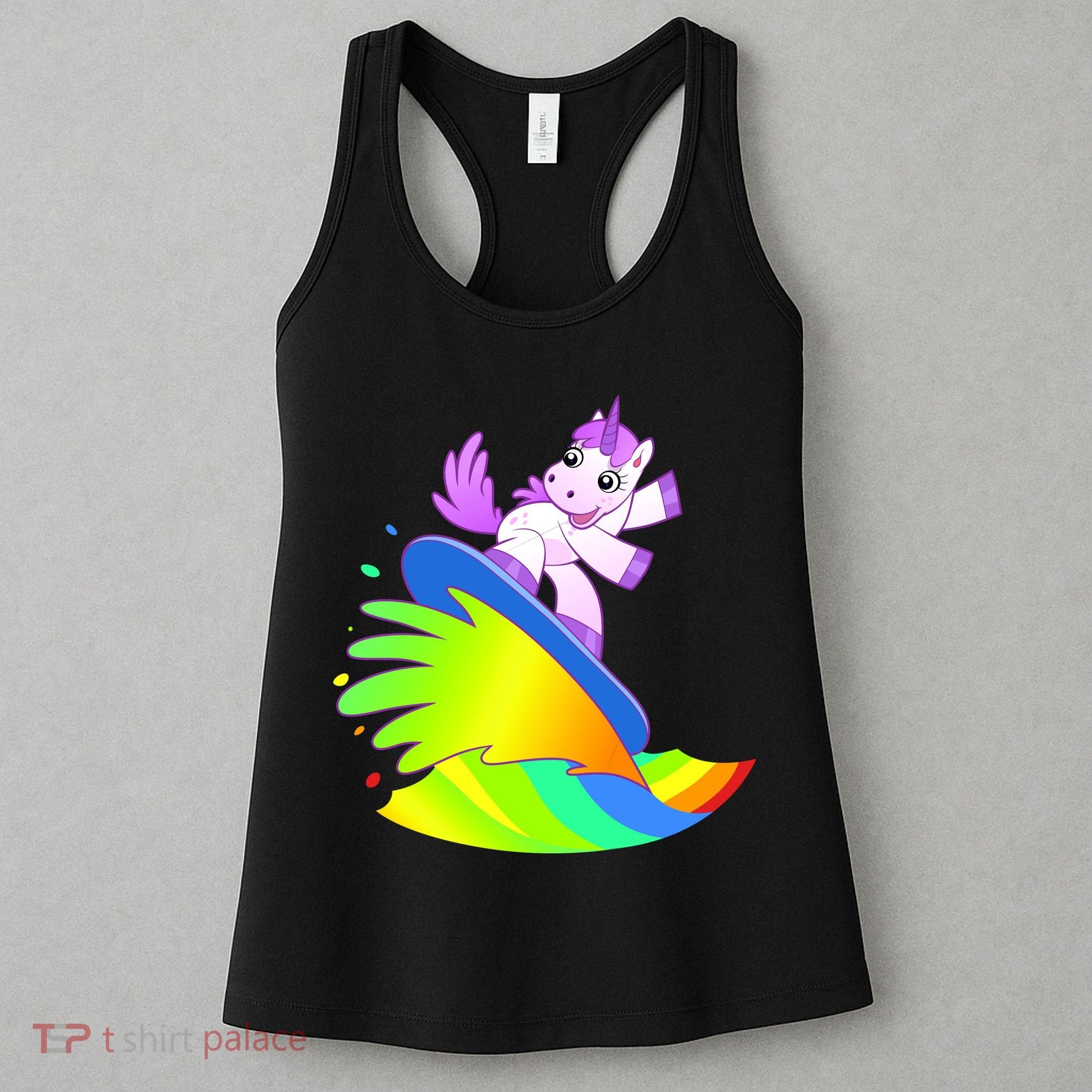 Unicorn Surfing On the Rainbow Women's Tank Top