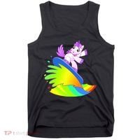 Unicorn Surfing On the Rainbow Tank Top thumb 0
