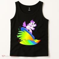 Unicorn Surfing On the Rainbow Tank Top thumb 2