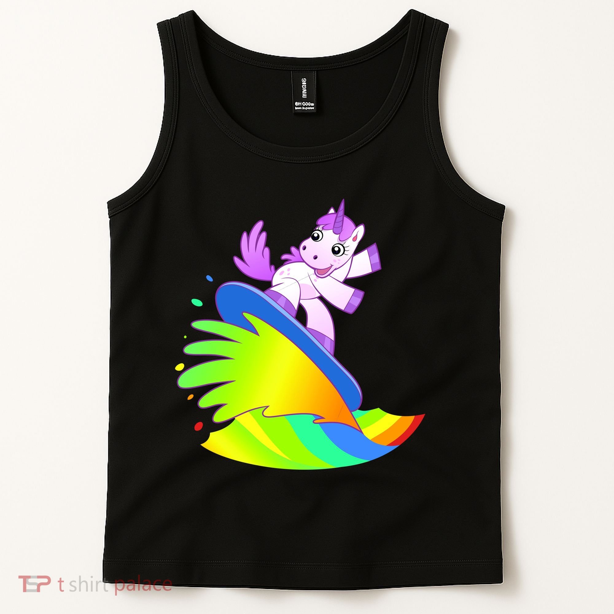 Unicorn Surfing On the Rainbow Tank Top