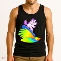 Unicorn Surfing On the Rainbow Tank Top thumb 3